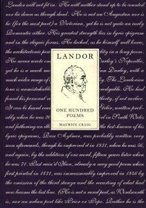 WS Landor: One Hundred Poems edited by Maurice Craig published by The Lilliput Press book cover